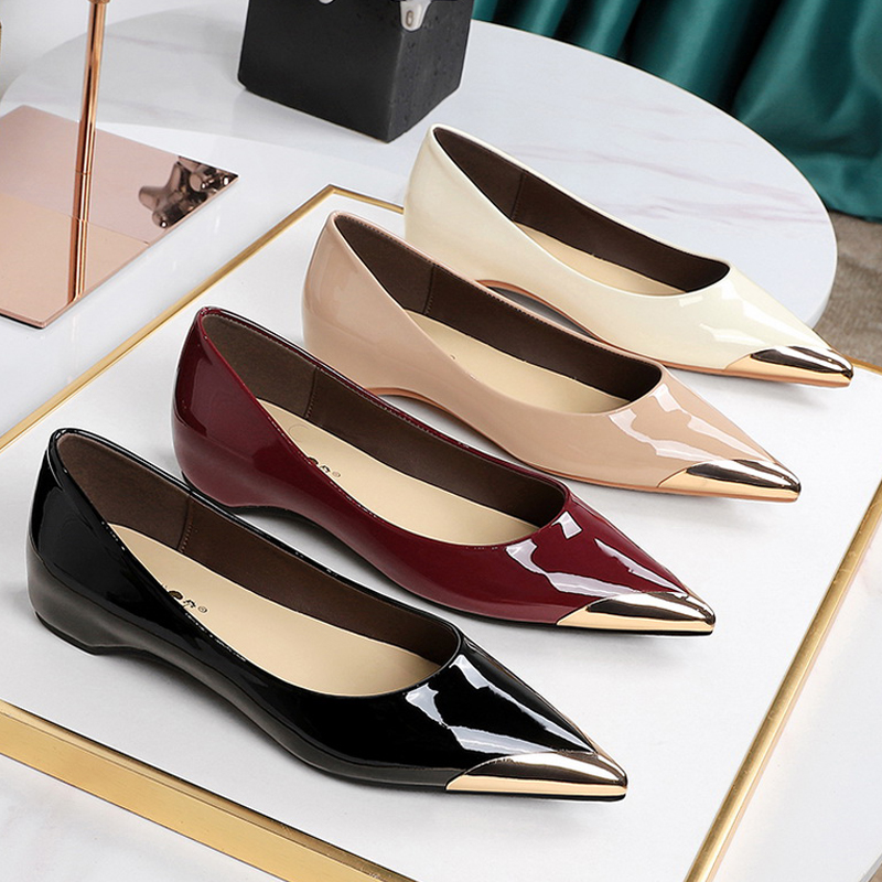 Women'S Shoes To Men'S Size - BIGTREE รองเท้าส้นเตี้ย รองเท้าผู้หญิง หนังแก้ว ส้นเตารีด รองเท้าส้นสูงผู้หญิง