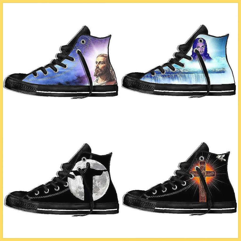 Women'S Shoes Hey Dude - รองเท้าผ้าใบหุ้มข้อสูงลายอนิเมะพระเยซูแบบใหม่ สไตล์ฮาราจูกุ น้ำหนักเบา ใส่สบาย สำหรับผู้ชายและผู้หญิง