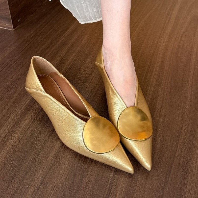 Women Shoes Size - รองเท้าส้นแบนแบบสวมหัวแหลมสำหรับผู้หญิง ฤดูใบไม้ผลิ/ฤดูร้อน 2025 แฟชั่นรองเท้าสไลด์แบบตื้น