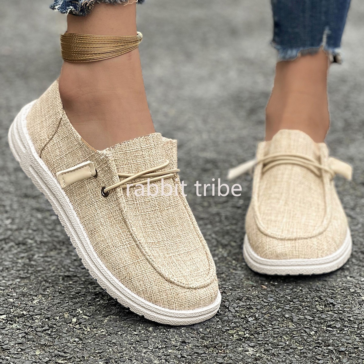 Loafer Flat Women - รองเท้าผ้าใบแฟชั่นลำลองสไตล์สปอร์ต รุ่นใหม่ ปี 2026 สวมใส่สบาย ระบายอากาศได้ดี