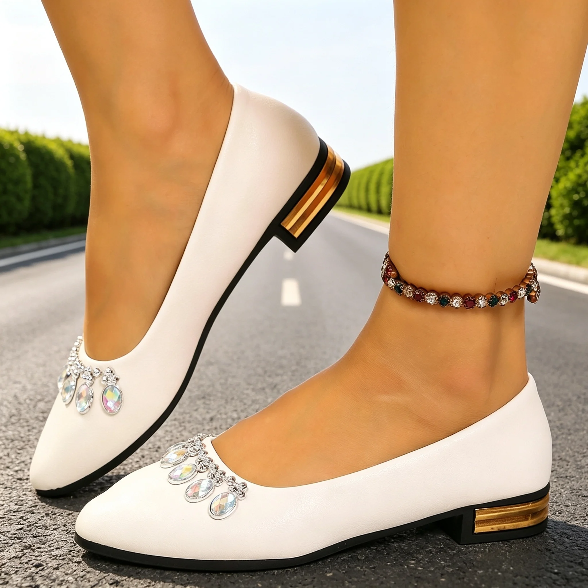 Loafer Flat Women - รองเท้าส้นแบนสำหรับผู้หญิง หัวแหลม รองเท้าบัลเลต์ ไซส์ใหญ่ รองเท้าผ้าใบส้นแบนคุณภาพสูง แฟชั่น
