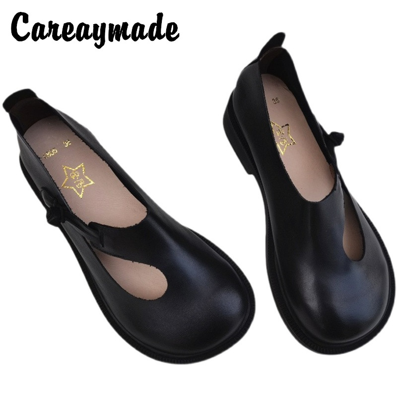 Women Shoes Size - Careaymade-รองเท้าสตรีหนังแท้รองเท้า Retro แห่งชาติรอบหัวรองเท้าสตรีหนังแท้ Breathable ทำด้วยมือรองเท้า