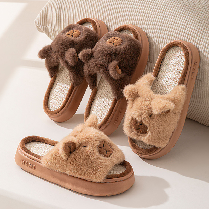 Women'S Shoes For Flat Feet - รองเท้าแตะผู้หญิงลายการ์ตูนเฮมพ์ สวมใส่สบายๆ สำหรับฤดูใบไม้ผลิและฤดูร้อน ดีไซน์หรูหรา แฟชั่นรองเท้าผู้หญิงแบบสวมในบ้าน พื้นหนานุ่ม