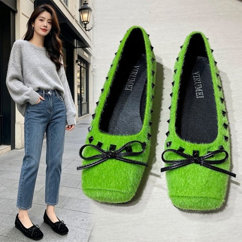 Loafer Flat Women - รองเท้าส้นแบนหัวเหลี่ยมสไตล์ฝรั่งเศส, รองเท้าคุณย่าแบบตื้นสำหรับผู้หญิง, รุ่นใหม่ปี 2026 พื้นนุ่มสวมใส่สบายพร้อมประดับหมุด