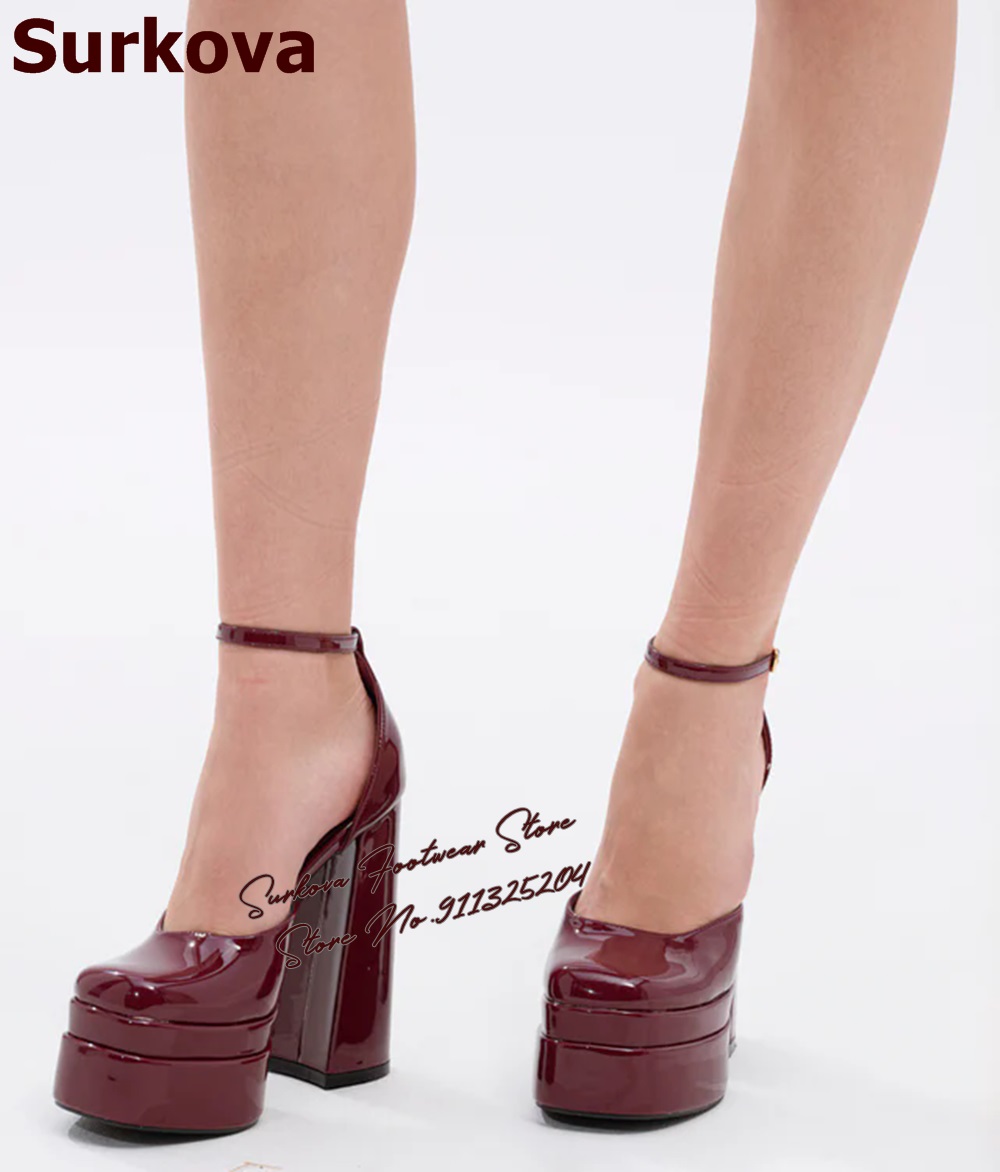 Surkova Burgundy สิทธิบัตรหนัง - Women'S Shoes Burgundy บทวิจารณ์และราคา