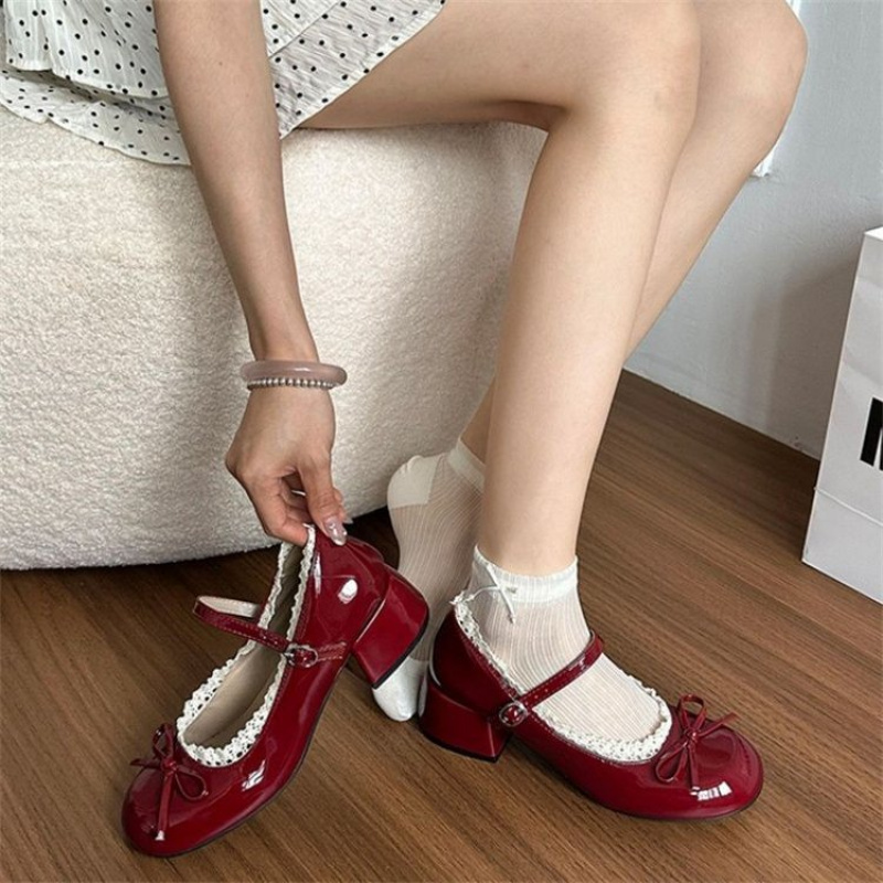 รองเท้าบัลเล่ต์แมรี่เจนผู้หญิง - Women'S Shoes Burgundy บทวิจารณ์และราคา