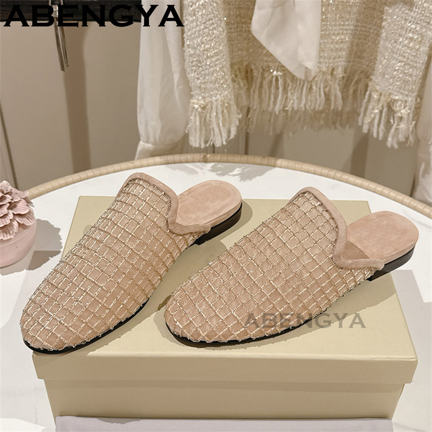 รองเท้าสลิปเปอร์แบบสวมหัวมน ผ้ - Loafer Flat Women บทวิจารณ์และราคา