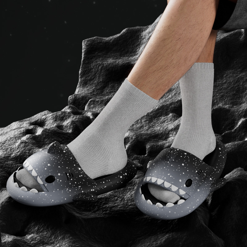 น่ารักการ์ตูน Shark รองเท้าแตะ - Women'S Shoes To Men'S Size บทวิจารณ์และราคา