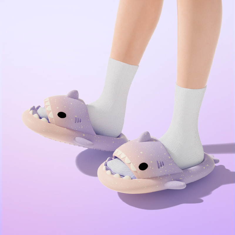 น่ารักการ์ตูน Shark รองเท้าแตะ - Women'S Shoes To Men'S Size บทวิจารณ์และราคา