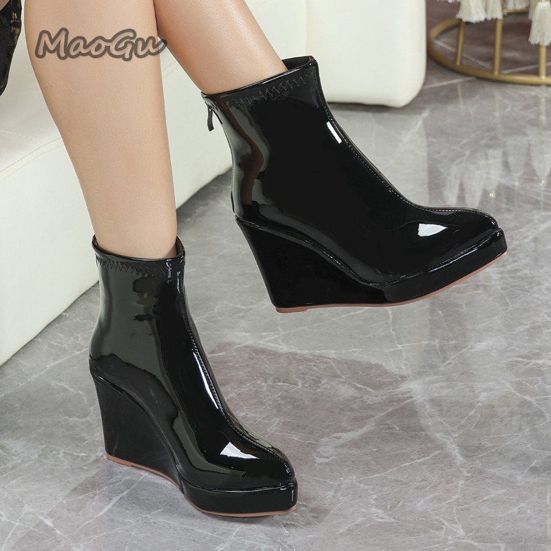 รองเท้าบูทสั้นสีแดงเบอร์กันดี  - Women'S Shoes Burgundy บทวิจารณ์และราคา
