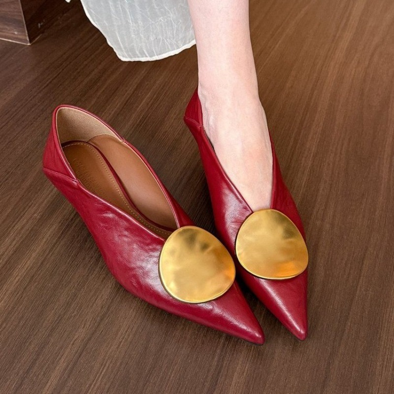 รองเท้าส้นแบนแบบสวมหัวแหลมสำหร - Women Shoes Size บทวิจารณ์และราคา