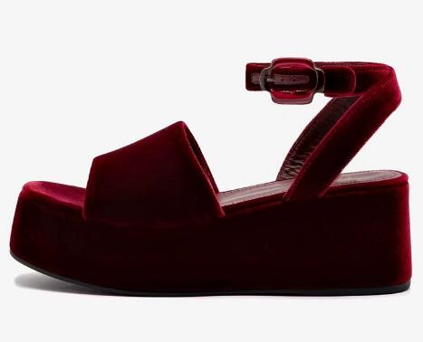 รองเท้าส้นเตารีดแบบเปิดนิ้วเท้ - Women'S Shoes Burgundy บทวิจารณ์และราคา