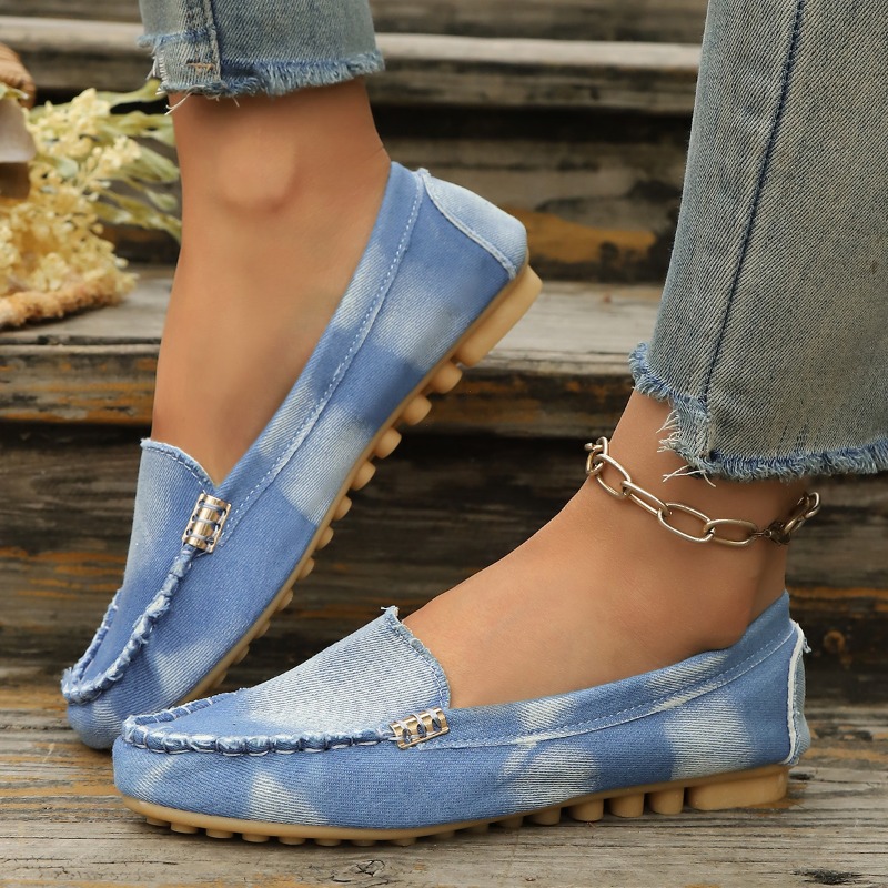 รองเท้าโลฟเฟอร์แบบสวมสีฟ้าอ่อน - Loafer Flat Women บทวิจารณ์และราคา