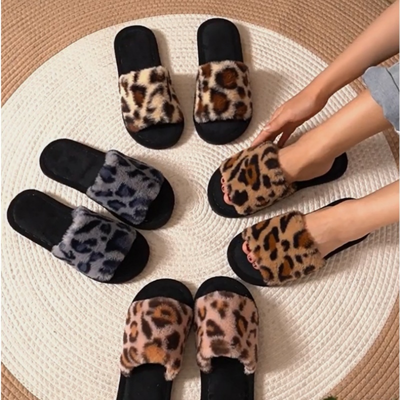 รองเท้าแตะขนเฟอร์ลายเสือดาวสำห - Women'S Shoes For Flat Feet บทวิจารณ์และราคา