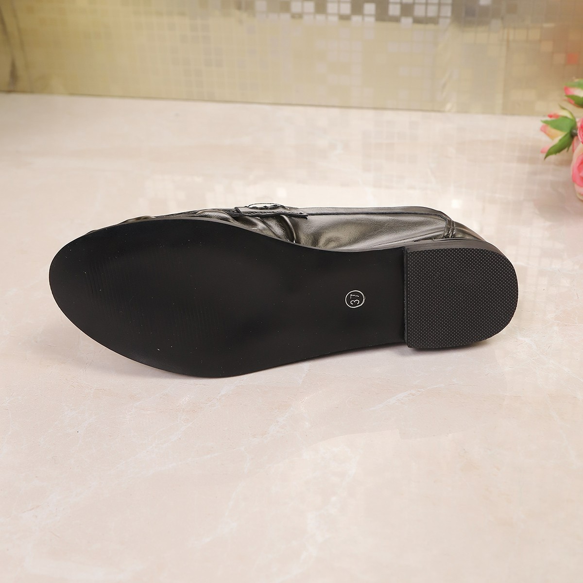 รองเท้าแฟลตสไตล์อังกฤษสีดำสำหร - Loafer Flat Women บทวิจารณ์และราคา