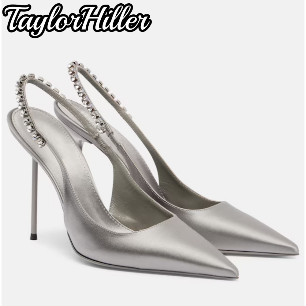 รองเท้าส้นสูงประดับเพชรแบบสายร - Strappy Heeled Sandals บทวิจารณ์และราคา